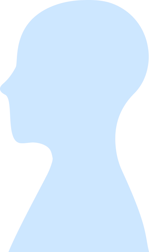 横を向いた人のシルエット